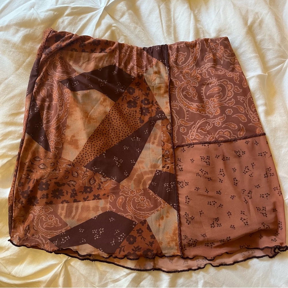 BP small orange patterned skirt.